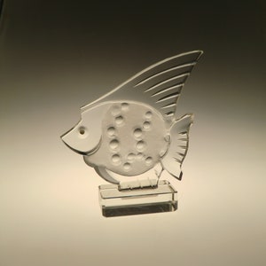 Bohemian Czech  Curt Schlevogt Ingrid Art Deco Glass Statue Sculpture Fish VERY RARE
