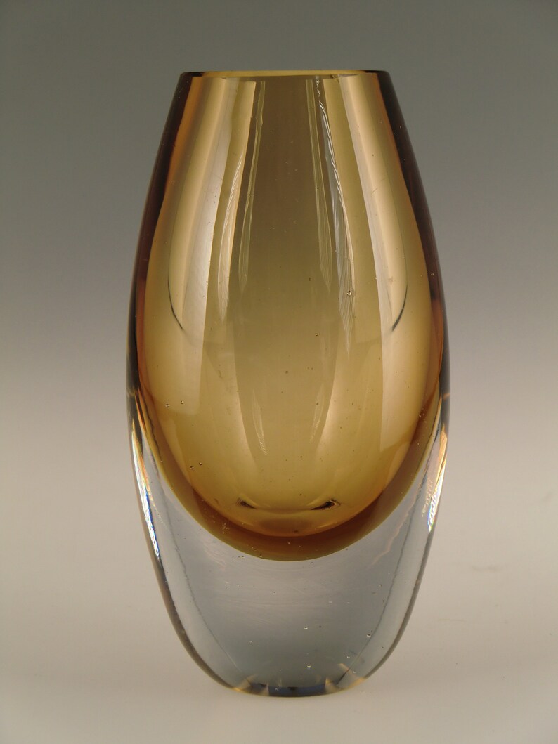 Bohemian Czech Skrdlovice Sommerso Art Glass Vase