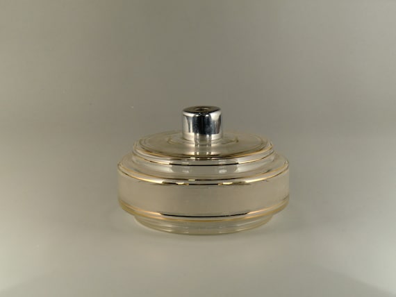 Bohemian Czech Art deco Glass Perfume Bottle Flac… - image 1