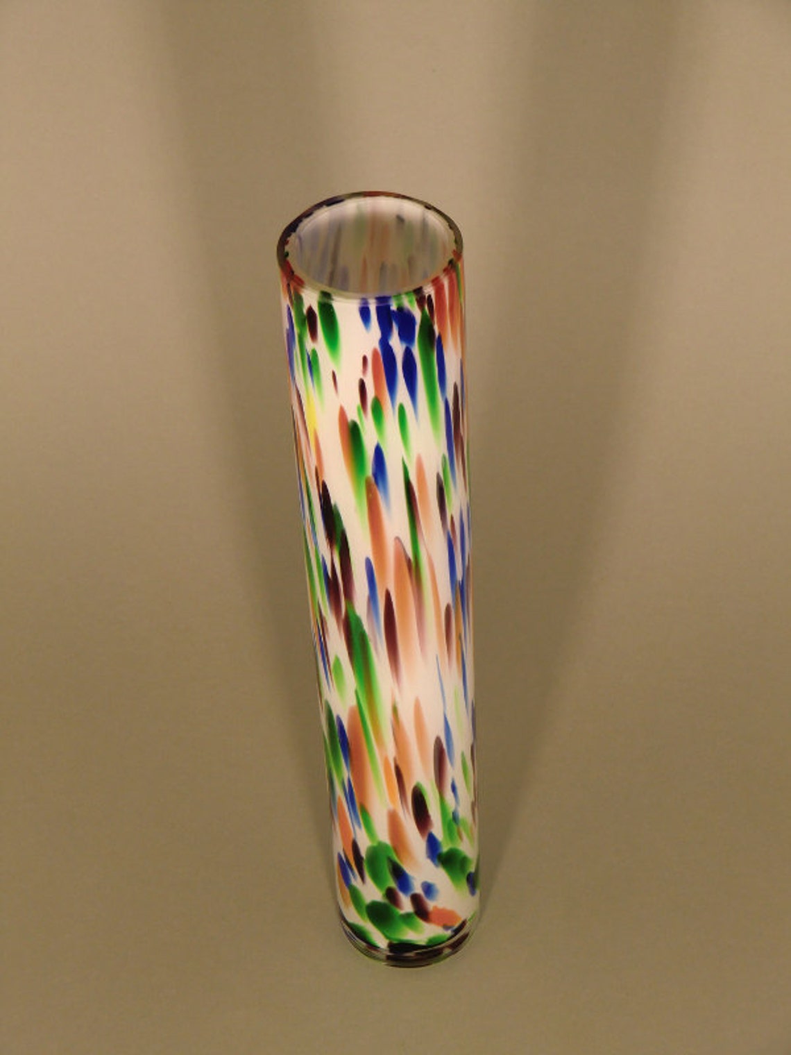 Czech Bohemian Art Glass Splatter Vase - Etsy