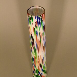 Czech Bohemian Art Glass Splatter Vase image 2