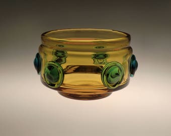 Czech Bohemian Chribska Art Glass Bowl by Josef Hospodka
