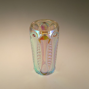 Bohemian Czech Sklo Union Teplice Rudolfova Hut Art Glass Iris Iridescent  Vase by Rudolf Jurnikl