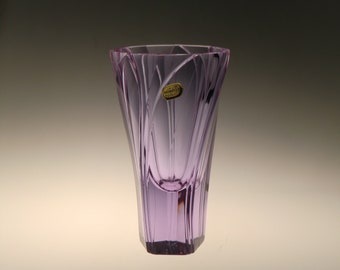 Amazing Bohemian Czech Art Cut Glass Alexandrite Neodymium Vase by Jirina Pastrnkova for ZBS