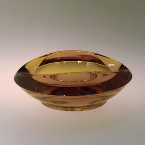 Vintage Boho Czech Sklo Union Art Glass Ashtray por Rudolf Jurnikl