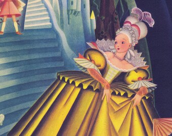 Cenerentola - Giclee Print of a Page from the 1942 "Tell-It-Again-Book" Grimms' Fairy Tale - Fits in a 11"x 14" Mat - Beautiful Illustration