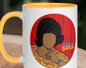 Aretha Mug  (Queen of soul, music, music mug, motown mug, aretha franklin, soul mug, soul cup, music cup, 60's cup)