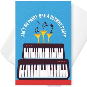 Convite para festa Detroit, convite de aniversário da Motown, música, papelaria, soul, festa, nota, anúncio, panfleto de piano, improvisação, não há festa como essa