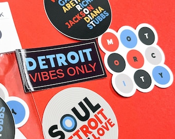 Detroit Soul Music Sticker Pack (Show Detroit Some Love / Modern / City of Soul /  Detroit Stickers / Music stickers / aretha franklin )