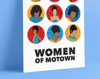 Women of Motown (Music Motown Poster Print / Aretha Franklin / Diana Ross / Martha / Soul Artist / Gladys Knight / Tammi Terrell / Hitsville
