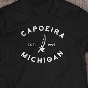 Capoeira Michigan Origin Shirt Berimbau Custom Tshirt Top States MI Established First practice Afro brazilian Angola Baqueta Roots History