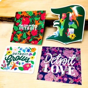 Detroit Decal Sticker Pack /  Detroit Garden / Love Sticker / Detroit City of Soul /  Detroit Stickers