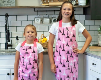 Personalized Embroidered Adult teen junior Apron FLOWERS Mommy daughter teacher GIFT SISTERS