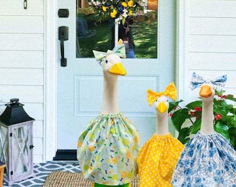 17" 23" 28" Goose Outfit - Mother's Day Goose - Summer Outfit for Yard Goose - Dress and Bow for Porch Goose - Lawn Goose Accessories