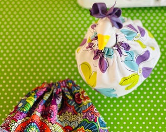 Desk Goose Dress Set: Floral Cotton Outfits for 7" Goose