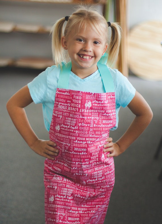 Handmade Pink Cactus Tween Girl Kitchen or Art Apron Gift Handmade Pink Cactus Tween Girl Kitchen or Art Apron Gift