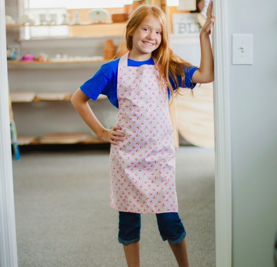 Handmade Pink Cactus Tween Girl Kitchen or Art Apron Gift Handmade Pink Cactus Tween Girl Kitchen or Art Apron Gift
