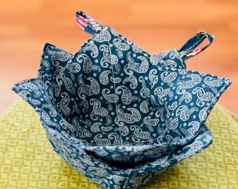 Microwave Bowl Cozy Set of 2 - Soup Bowl Holder - Insulated Bowl Cozies - Housewarming Gift - Kitchen Gift for Friend