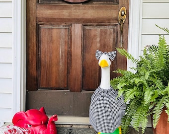 Team Spirit Goose Outfit: Porch Decor Dress & Bonnet or Bow