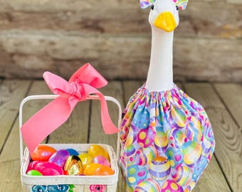 Easter Dress for Porch Goose - 17" 23" 28" Goose Outfit - Spring Goose Outfit - Lawn Goose Accessories - Easter Outfit for Yard Goose
