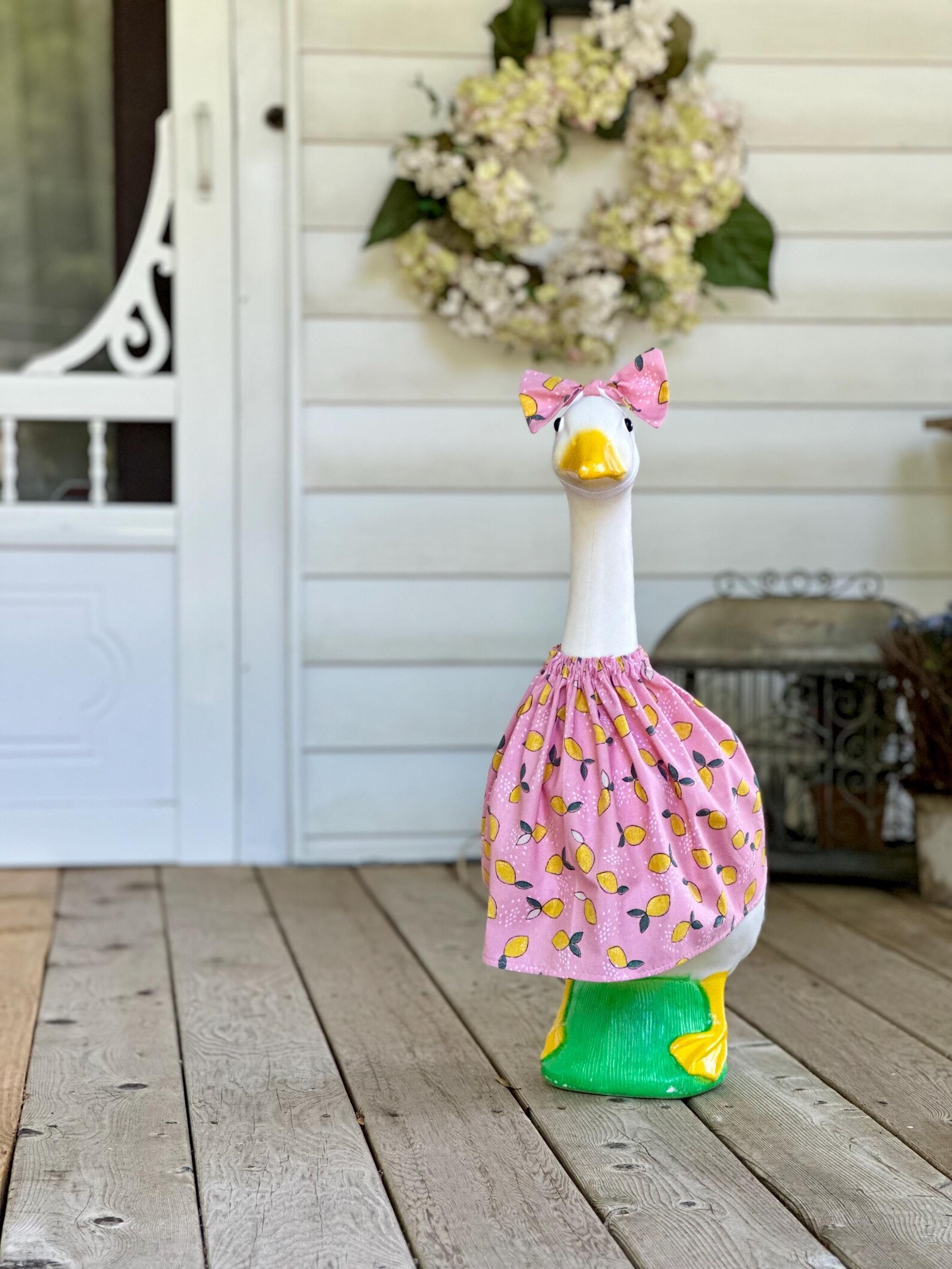 Summer Goose Outfit: Dress and Hair Bow for Lawn Goose 17-28" - Etsy