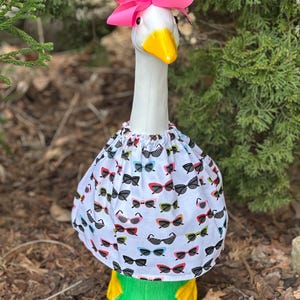 Porch Goose Outfits 17&quot; 23&quot; 28&quot; - Summer Porch Goose Outfit - Spring Goose Outfit - Dress and Hat for Porch Goose - Lawn Goose Accessories