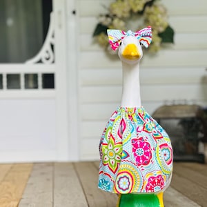 17&quot; 23&quot; Goose Outfit - Spring Goose Outfit - Dress and Hat for Porch Goose - Lawn Goose Accessories - Easter Outfit for Yard Goose -