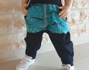 Athletic jogger pants for boys with a dinosaur motif