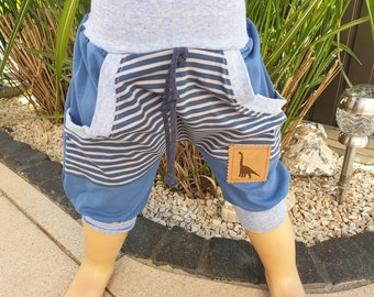 shorts for boys with dinosaurs and stripes
