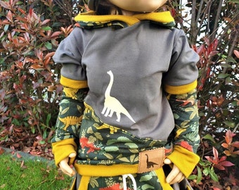 Children's hooded sweatshirt for boys with dinosaurs