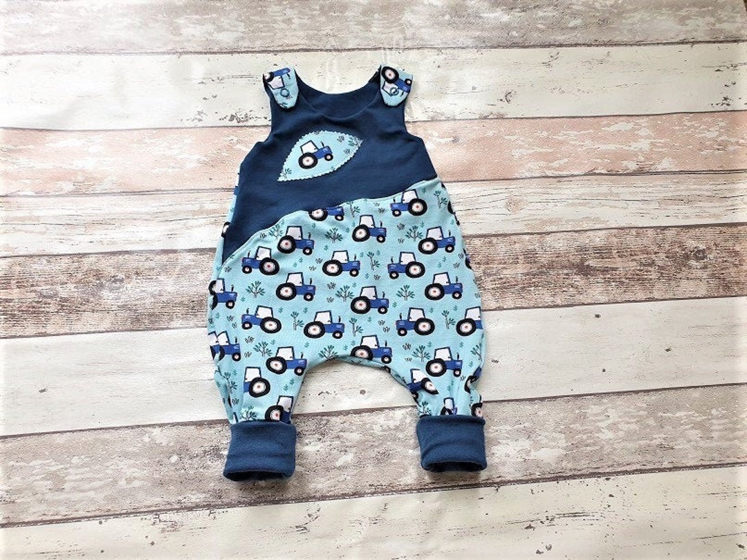 Azeeda 'Roter Traktor' Baby Strampler - 100% Baumwolle Mit Integrierten Füßen