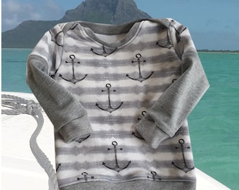 Sweat-shirt pour enfants adapté à la plage avec motif ancre