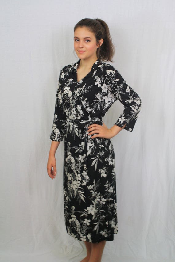 vintage floral wrap dress