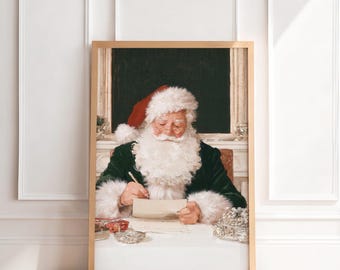 Vintage Santa Claus Print | Antique Christmas Wall Art, Old World Holiday Painting, Traditional Nostalgic Home Decor, Printable Art