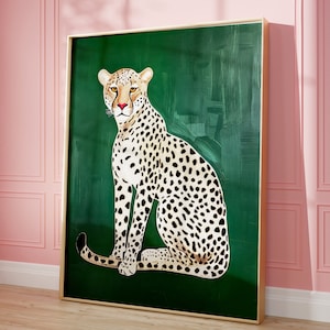 Maximalist Decor, Cheetah Wall Art | Leopard Art Print | Glam Preppy | Dorm Teen Room | Trendy | Digital | Instant Download | PRINTABLE