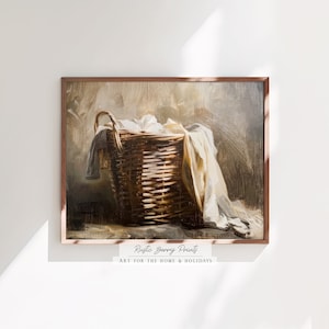 Laundry Room Wall Art | Oil Painting | Vintage Print | Laundry Room Decor | Farmhouse Decor | Rustic | Digital | Instant Download, PRINTABLE