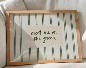 Meet Me On The Green, Golf-Wandbild, Golfplatz-Dekoration, Sportzitat-Druck, Druckbares Wandbild (Digitaler Download)