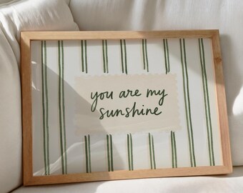 Du bist mein Sonnenschein, Wandbild fürs Kinderzimmer, Kinderzimmerdeko, süßer Spruchdruck, druckbares Wandbild (digitaler Download)