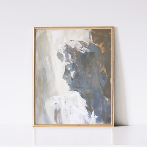 Antique Sculpture Study Oil Painting | Wall Art | Antique Statue Painting | Vintage Aesthetic Wall Art | Instant Download, PRINTABLE