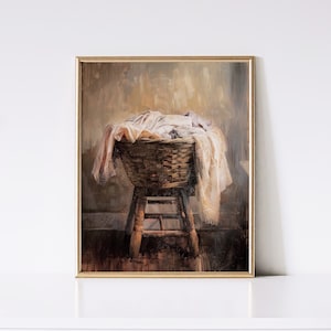 Laundry Room Wall Art | Oil Painting | Vintage Print | Laundry Room Decor | Farmhouse Decor | Rustic | Digital | Instant Download, PRINTABLE