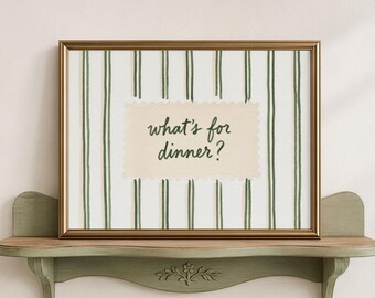 Was gibt's zum Abendessen? Wandbild für die Küche, Esszimmerdeko, süßer Spruch als Kunstdruck, druckbares Wandbild (digitaler Download)