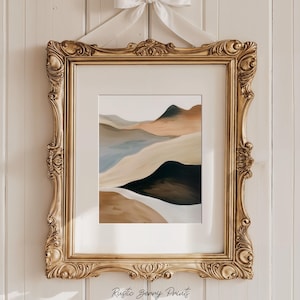 Mountains Art Print | Painting | Wall Art | Abstract Print | Warm Tones | Digital Download | PRINTABLE Art