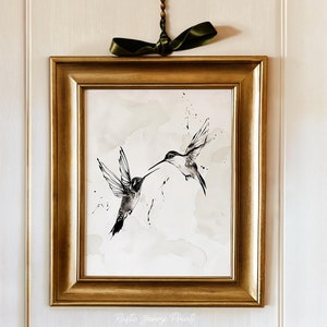 Hummingbirds Art Print | Wall Art | Vintage Print | Hummingbirds Painting | Home Decor | Bird Art | Digital | Instant Download | PRINTABLE