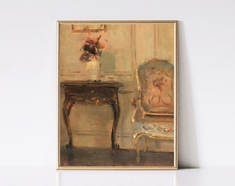 Vintage Interior Painting Art Print | Wall Art | Antique Art | Digital | Instant Download | PRINTABLE Art