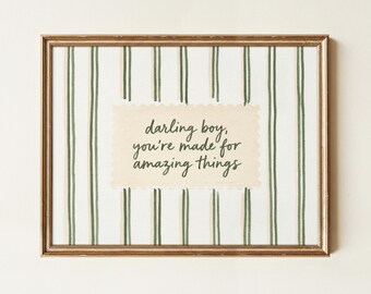 Darling Boy, You're Made For Amazing Things, Boys Room Wall Art, Cute Nursery Decor, Quote Art Print, Printable Wall Art (Digital Download)