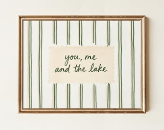 Du, ich und der See, Wandbild fürs Seehaus, Hüttendekor-Schild, süßer Spruch-Druck, druckbares Wandbild (digitaler Download)