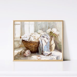 Laundry Room Wall Art | Oil Painting | Vintage Print | Laundry Room Decor | Farmhouse Decor | Rustic | Digital | Instant Download, PRINTABLE