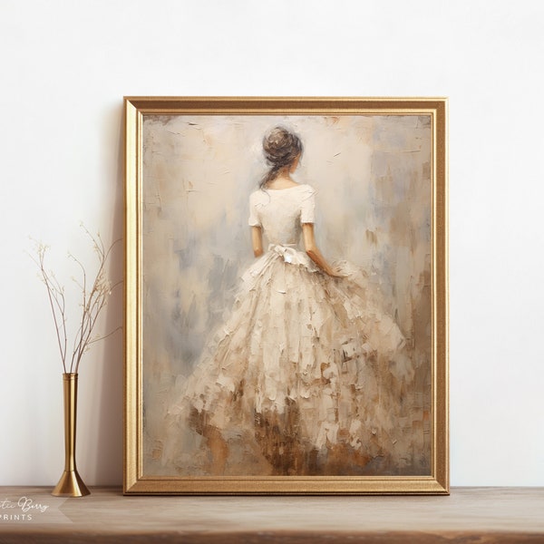 Elegant Woman in Dress Oil Painting Wall Art | Vintage Style Art | Home Decor | Instant Download | Digital | PRINTABLE