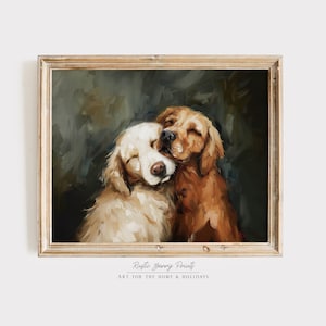 Golden Retriever Oil Painting Print: Vintage Dog Lover Gift (Digital Download)