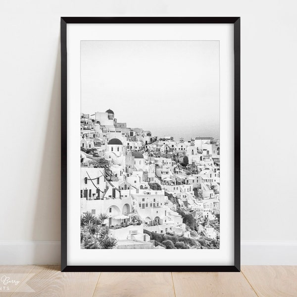 Greece Wall Art Print | Travel Poster Decor | Modern Black and White | Instant Download | Digital | PRINTABLE